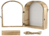 Wooden Shadow Box Frame, 16.3" x 9.84" Display Case, Arch Keepsakes Memory Box, Wood Display Case V1369-AZ3-W-08708