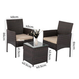 Dreamo Delightful 3 Piece Bistro Set V264-OTF-520S-BGE-US