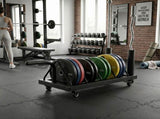 Centra Horizontal Bumper Plate Rack with Wheels Barbell Weight Storage Holder SP1093-BK-AU