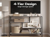 Artiss Console Table Entryway Hallway Marble Effect 4-Tier Storage Shelves White FUR-AC-CST-01-MBWH