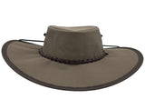 JACARU Full Canvas Parks Explorer Sun Hat Water Resistant Wide Brim Work Toggle - Brown V563-JACARU-PRKSEXPLR-BRWN-S