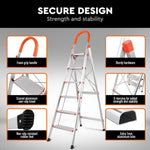 6 Step Ladder Folding Aluminium Portable Multi Purpose Household Tool Non Slip V465-82033