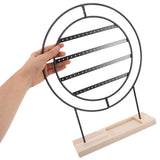 Rotating Metal Jewelry Organizer Stand Black with Space Saving Vertical Earring Holder V1192-AZ-W-24846
