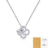 Elegant Four-Leaf Clover Moissanite Pendant Necklace with 4C Standard Stones, Sparkling Star-Set V1341-ZY-ZTHSXVX2-MOISSANITE-PREMIUMS925