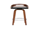 Artiss 2x Bar Stools Swivel Dining Chairs Low Back Counter Seat PU Cushion BA-TW-8566-BKX2-AB