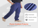 FR Pants for Men, 100% Cotton, Flame-Resistant Cargo Pants with Multi-Pockets and Elastic Waist, V952-HJZRKZCMSLSMS20ED001V0