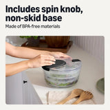 4.2 Quarts Large Capacity Manual Salad Spinner, Kitchen Vegetable and Fruit Dryer, Hand-Powered V1366-AZ2-W-26882