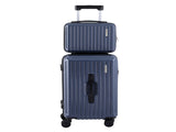 Wanderlite 2pcs Trunk Luggage Suitcase Travel Carry On TSA Lock 12" 20" Navy LUG-ABS-TRUK-12-20-NA