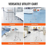 VEVOR Stainless Steel Lab Cart with Single Tray & 2 Silent Wheels for Lab Clinic V952-SYSTCECKFSS2HAV26V0