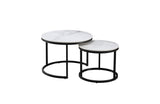 Nesting Style Coffee Table - White on Black - 60cm/45cm V292-NEST-WHT006
