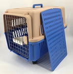 YES4PETS Blue Large Dog Puppy Cat Crate Pet Carrier Cage With Tray, Bowl & Wheel V278-AA3_BLUE-BOWL-TRAY-WHEEL