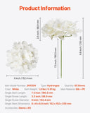 VEVOR 65 Pcs Artificial Silk Hydrangea Flowers 9.8 In Bouquet Arrangement White V952-RZXQBS65PCS76XY7T001V0