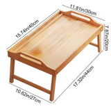 Foldable Breakfast Tray Wooden Bedside with Folding Legs & Handle 40x30x20cm Beige Snack V1366-AZ2-W-11719