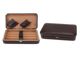 Cigar Holder Case Portable Travel Leather Cigar Humidor Case with Cedarwood Lining for 4 Count V1294-YM3117220227711-0421
