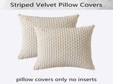 Holzlrgus Fall Set of 2 Striped Textured Velvet Corduroy Decorative Europe Sham Seasonal Autumn V1189-WXFWAL-20260319-01289