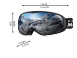 OutdoorMaster Owl Ski Goggles OTG, Snow Snowboard Goggles for Men Women Youth, Anti-Fog, 100% UV XFOM-SG72PC-BK
