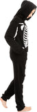 Unisex Skeleton Onesie Pajamas Plush Skeleton Jumpsuit Zipper Halloween Hoodie Pajamas for Adults V1237-ZY-203-2570