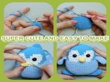 Beginner Crochet Kit for Making Penguin Doll, Includes Yarn Hook Stuffing Eyes Step-by-Step V1370-AZ4-10587