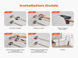 Toilet Safety Rail, 80 cm U-Shaped Handicap Bar, 304 Stainless Steel Senior Safety Pole, Toilet V952-CSFSYZTBKFZ3JJ2VOV0