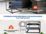 Alston 12U Open Frame Server Rack Hifi Device Rack with Vented Shelves Heavy Duty 4-Post AV/IT V985-12UOPENCABINET