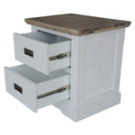 Fiona Bedside Tables 2 Drawers Storage Cabinet End Nightstand Table White Grey V315-VOB-FOLK-03