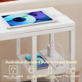 Casadiso Bedside Table with Integrated Power Board - White V384-ORION7PW