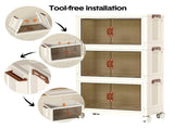 Foldable Storage Cabinet Stackable Bins Household Plastic Closet Multi-purpose Organizer Doors and V985-STORAGEBOXES