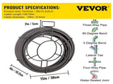 Drain Cleaning Cable 100 Feet x 3/8 Inch Solid Core Cable Sewer Cable Drain Auger Cable Cleaner V952-GDGJTZ100FT380001V0
