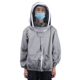 Beekeeping Protective Veil Jacket Bee Suit Smock with Double Zippers Beekeeper AccessoryGray V1294-YM0901-3111200075311