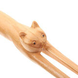 Wooden Cat Shaped Back Scratcher Massage Tool for Relaxation, Non-Slip Handle V1369-AZ3-W-11368