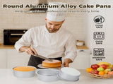3PCS Round Cake Pans, 8" Aluminum Alloy Tier Baking Pan, DIY Cake Baking Molds, Nonstick Cake V1369-AZ3-W-08695