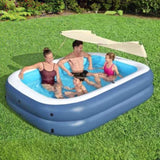 Bestway Kids Inflatable Pool Above Ground Splash Pool with Sunshade 254x178cm BW-POOL-KID-SQ-54449