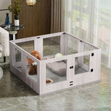 Large Dog Indoor Whelping Box, Tempered Glass & MDF V178-66976