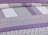 Bohemian Purple and White Quilted Bedspread or Coverlet Set and matching pillowcases V745-MAC080664Q13U