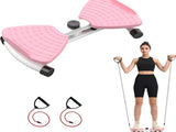 Blue Split Leg & Waist Twister Board - Core Abdominal Trainer with Resistance Bands for Home Fitness V888-ELOSUNG36520