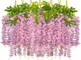 Pink Artificial Wisteria Vine, Silk Flowers for Indoor Outdoor, Large Inventory! V1192-AZ-W-26061
