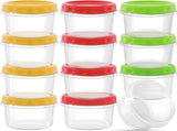 12 reusable 8-ounce plastic food containers with lids - deli containers - stackable food storage V1259-DP01-BO-209