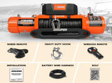 ZESUPER 12V Electric Winch 14500lbs Synthetic Rope Wireless Remote 4X4 4WD Car V211-AUEB-ZEEW007