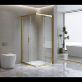 Adjustable 900x1000mm Double Sliding Door Glass Shower Screen in Gold V63-849321