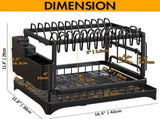 CARLA HOME 2-Tier Dish Drying Rack with Drainage Tray, Utensil Holder, Cup Hooks & Cutting Board LSB-36159