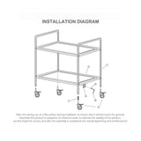 SOGA 2X 3 Tier 95x50x95cm Stainless Steel Kitchen Dinning Food Cart Trolley Utility Size Large FOODCART1001X2