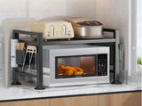 Multifunctional Microwave Shelf Storage Cutlery Tray Spice Holder Kitchen Rack Black V498-NEWMICROWAVESHELFBK