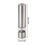 Electric Salt Grinder - Adjustable Automatic Spice Mill with Stainless Steel Body, Battery Operated V1366-AZ2-W-16558