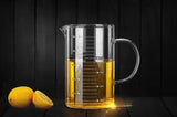 Large 1000ml Clear Borosilicate Glass Measuring Cup with Direct Fire Heat Resistance V178-59229