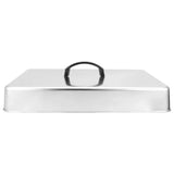 Stainless Steel Griddle Dome Lid with Heat-Retaining Handle for Melting Cheese, Steaming Food and V1189-LC-HW-00681