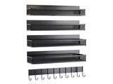 CARLA HOME 5 Pack Magnetic Spice Rack for Fridge Kitchen with Hook Bar LSB-36504