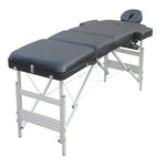 YES4HOMES 3 Fold Portable Aluminium Massage Table Massage Bed Beauty Therapy Black V278-3FOLD-ALUM-57F-BK