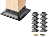 101.6x101.6mm Post Base 10Pcs, Internal 91x91mm Heavy Duty Powder-Coated Steel Post Bracket Fit for V952-TTLZDZTG44YC80XUOV0