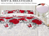 Luxurious rose Soft white 3 Pc Comforter & Pillow Cover Set V745-MAB010756AJ3