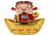 12 Inch Solar Powered Statue God of Wealth Nodding Ornament Prosperity and Fortune Meaning Car V1294-YM0901-3115230138511